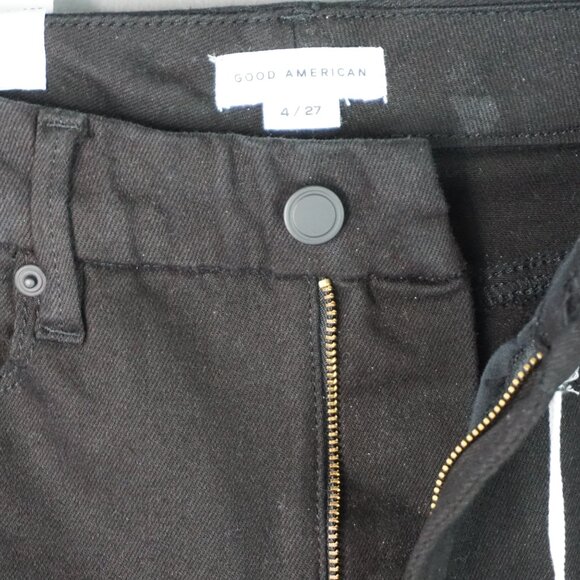 New Good American Good Curve High Rise Straight Jeans in Black001 size 4/27 - Picture 15 of 16
